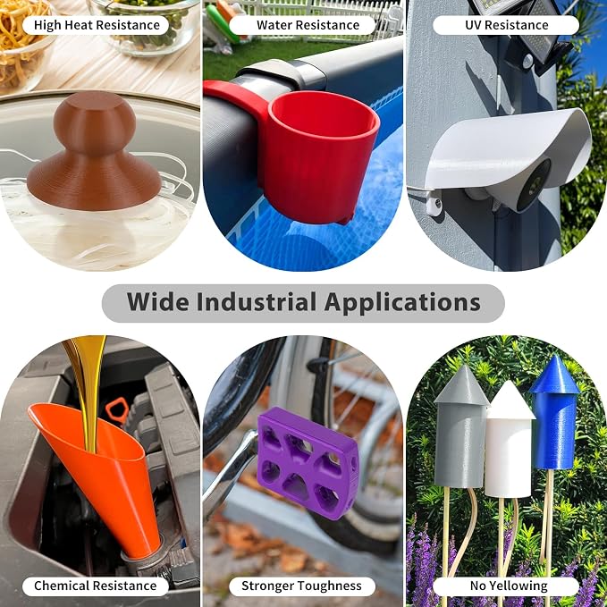 iSANMATE 3D Printer Filament ASA Bundle 4KG (8.8lbs), UV & Weather Resistant ASA Filament 1.75mm Perfect for Outdoor Functional Parts, Black+White+Red+Blue
