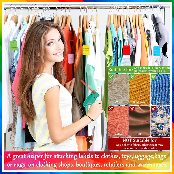Chumia 3576 Pcs Tagging Guns for Clothes Labels Attacher Stitch Guns for Clothing with 3000 Barbs, 5 Needles and 100 Price Tags, Sewing Kit for Retail Stores, Garage Yard Sales(Colorful)