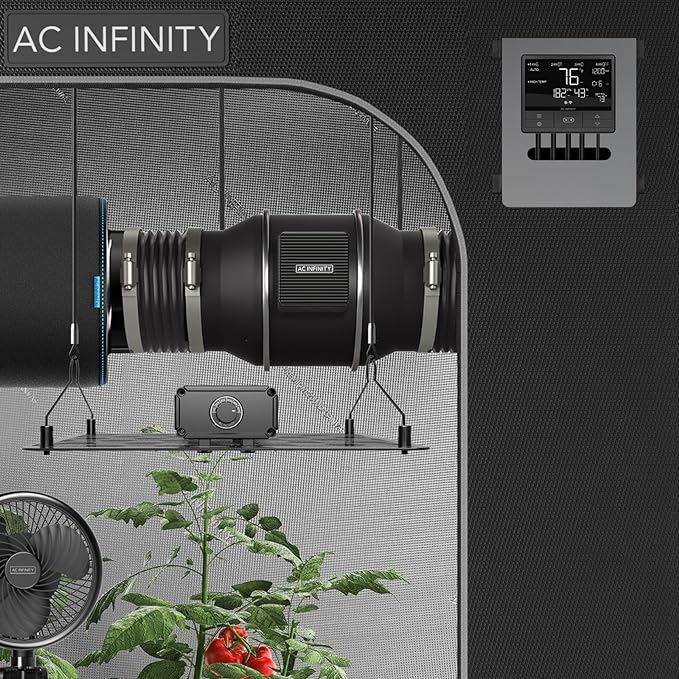 AC Infinity CLOUDLINE PRO T4, Quiet 4” Inline Duct Fan with Temperature Humidity VPD Controller, WiFi Integrated App Control - Ventilation Exhaust Fan for Heating Cooling, Grow Tents, Hydroponics