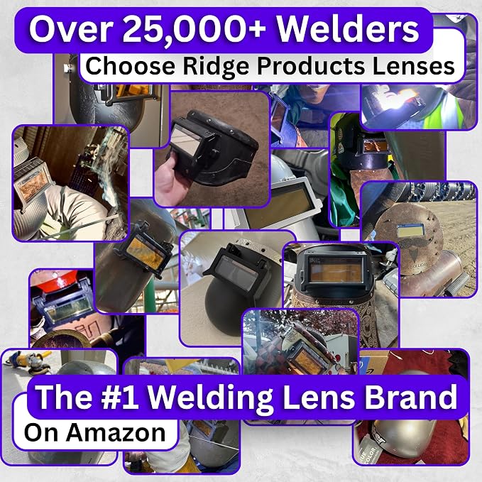 Ridge Products | Gold Shade 10 Auto Darkening Welding Lens | Cool Blue Welding Lens 2x4 1/4 | Shade 10 Welding Lens Auto Darkening | Perfect for a Sugar Scoop Welding Hood or Pancake Welding Hood