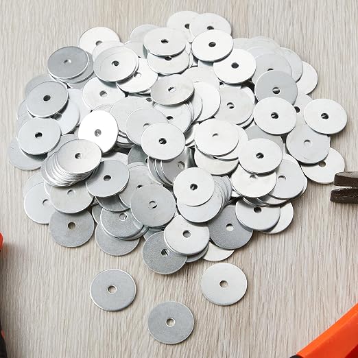 Yaocom 200 Pieces 1/8" x 3/4" Zinc Fender Washers Thickness 1mm Fender Washers for Wood and Wet Environment