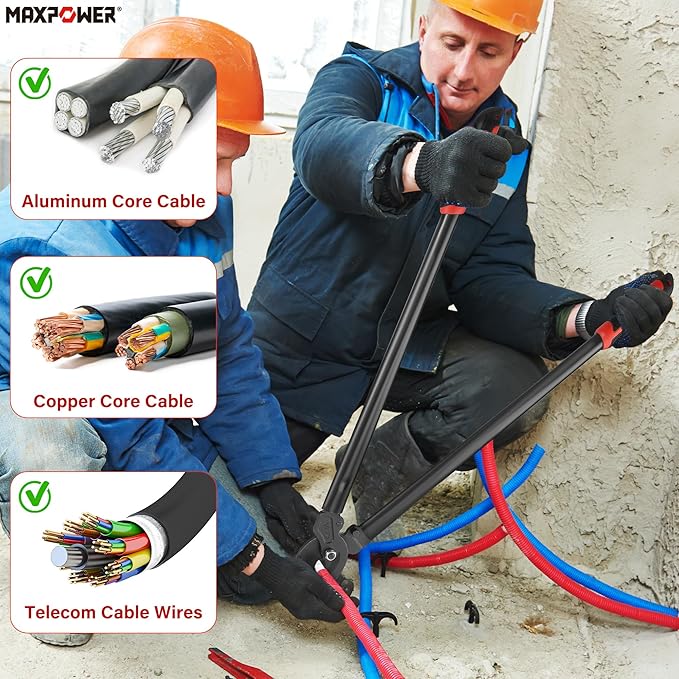 MAXPOWER Cable Cutters, 25-Inch Heavy Duty Cable Cutter for Aluminum, Copper and Communications Cable