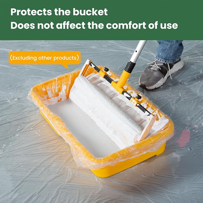 Voomey 18 Inch Paint Tray Liners, Plastic Paint Tray Liner 5 Packs for 18 inch Paint Roller Kit, Disposable for Quick Cleanup