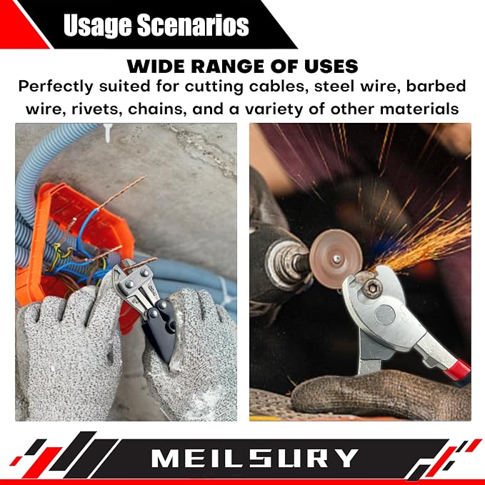 4-Piece Bolt Cutter Pliers Set, 14" Heavy Duty Bolt Cutter, 8" Mini Bolt Cutter, 8" Wire Cable Cutter, 8" Wire Rope Cutter for Cutting Chains, Steel Wire, Locks - Storage bag Included