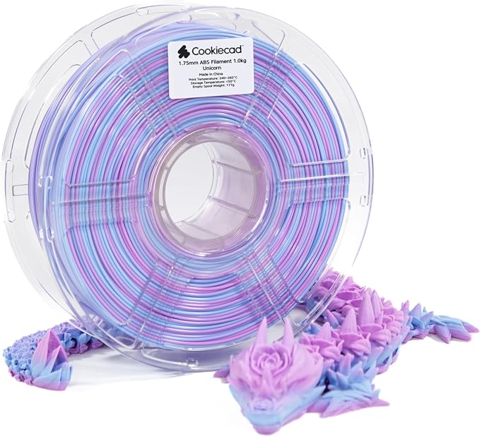 Cookiecad ABS Filament 1.75mm 1kg Rainbow 3D Printer Filament - Unicorn ABS