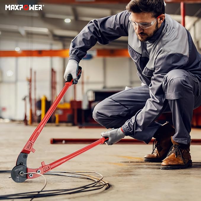 MAXPOWER Wire Cutters, 24-Inch Heavy Duty Wire Rope Cutter, Heavy Duty Strength Steel Cable Cutter for Hard Wire Ropes, Stainless Steel Wires
