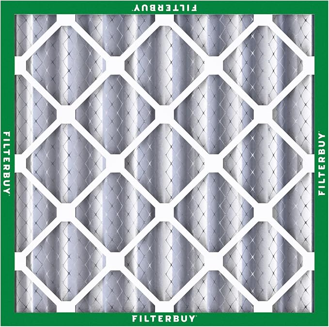 Filterbuy 24x24x4 Air Filter MERV 8 Essential Dust & Allergy Defense (2-Pack), Electrostatic Pleated HVAC AC Furnace Filters Replacement, Made in USA (Actual Size: 23.38 x 23.38 x 3.63)