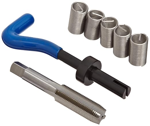 E-Z Lok EK31320 Helical Threaded Insert Kit, 304 Stainless Steel, 9/16"-18 Thread Size, 1.125" Installed Length (Pack of 5)