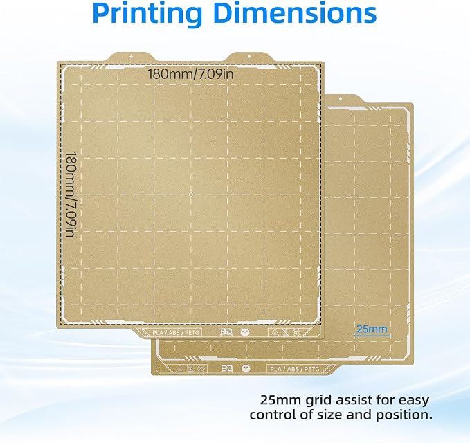 BIQU PyroGrip Double Side Textured PEI Build Plate for Bambu-Lab A1 Mini 3D Printer 184x184mm Panda Build Plate Flexible Sheet Print Bed Removable Surface Platform