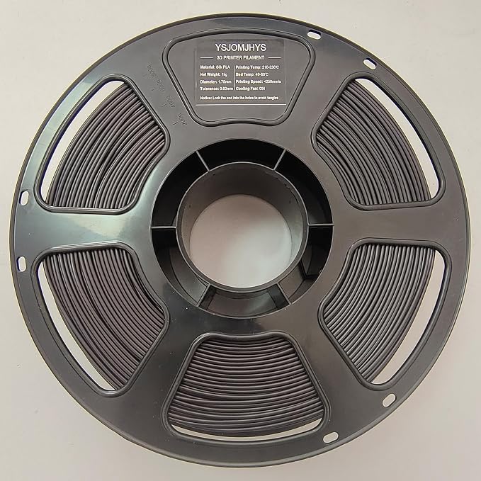 Silk PLA Filament 1KG, 3D Printer Silk Filament 1.75mm, Dimensional Accuracy +/- 0.02mm, Neatly Wound, No Clogging, Individually Vacuum Packed, Shiny Black 3D Printing Filament