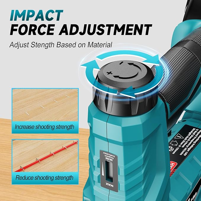 3/8” Electric Staple Gun, 18GA 2 in 1 Cordless Nail Gun/ T50 Crown Stapler with 2000 Brad Nails and Staples, 2 Firing Mode & Force Adjustment, for Upholstery and DIY