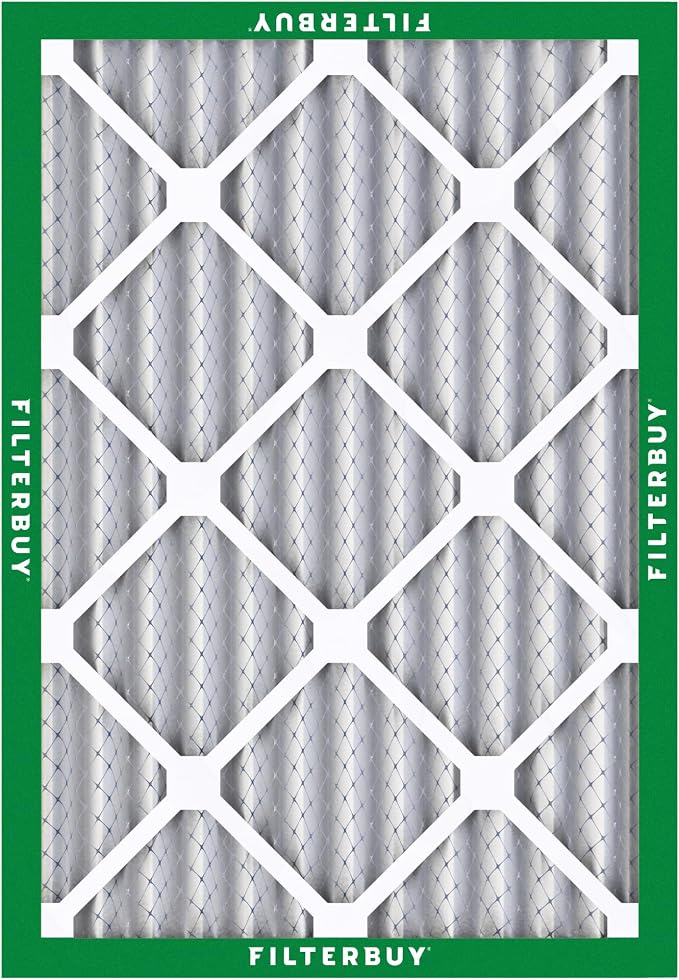 Filterbuy 24x28x2 Air Filter MERV 8 Essential Dust & Allergy Defense (4-Pack), Electrostatic Pleated HVAC AC Furnace Filters Replacement, Made in USA (Actual Size: 23.50 x 27.50 x 1.75)