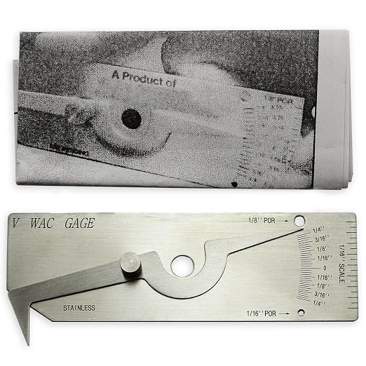V-WAC Gage Biting Edge Stainless Steel Welding Gauge + 7 Piece Fillet Weld Gauge Gage Set + MG-8 Bridge Cam Gage Welding Gauge kit