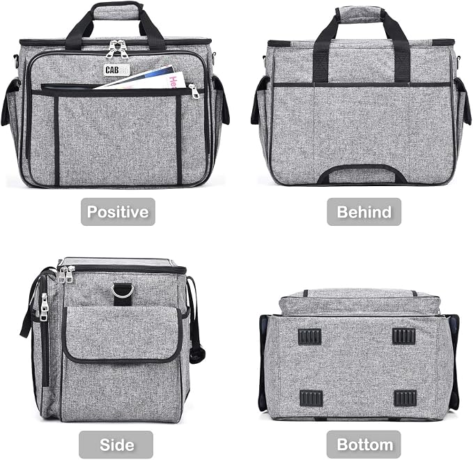 CAB55 Rolling Sewing Machine Case, Detachable Rolling Sewing Machine Carrying Case on Wheels, Trolley Tote Bag with Removable Bottom Wooden Board for Most Standard Sewing Machine and Accessories