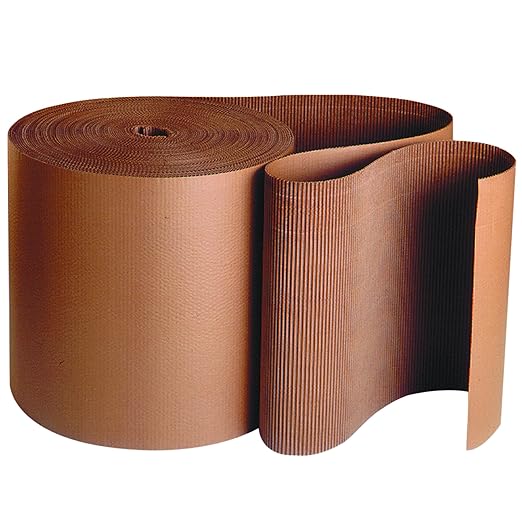 Box USA Corrugated Cardboard Roll, 6" x 250', Kraft, Single face Corrugated Roll for Packing, Wrapping, Moving, Storage, Sheet Layer Protection, and Shipping Supplies