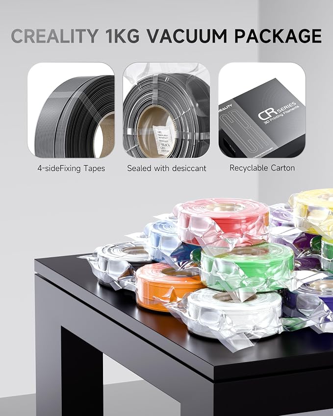 Creality PETG Filament Refill 1.75mm 3D Printer Filament, 1kg (2.2lb) Refilament for Bambu Lab Reusable Spool, Dimensional Accuracy ±0.03mm, Transparent Blue