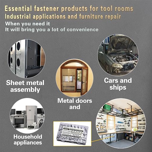 Pressure Rivet Nut Tool Kit, 430Pcs Aluminum Rivet Nut Combination (M8/M6/M5/M4/M3), Suitable for Furniture, Decoration, Automotive, Marine and Industrial Applications
