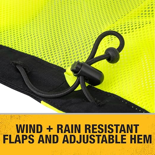 DEWALT DRW21-3 Lightweight Class 3 Ripstop Wind and Rain Jacket - Hi-Vis Green, Size M