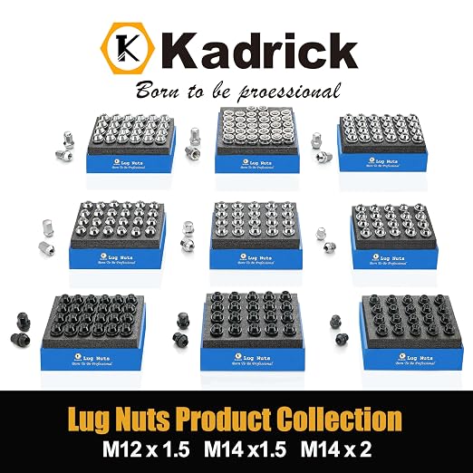 Kadrick 20pcs M14x1.5 Lug Nuts,One-Piece Solid Chrome OEM Factory Style, Replacement for 2015-2024 Edge Mustang Explorer Fusion/Lincoln MKZ MKX,Large Acorn Seat
