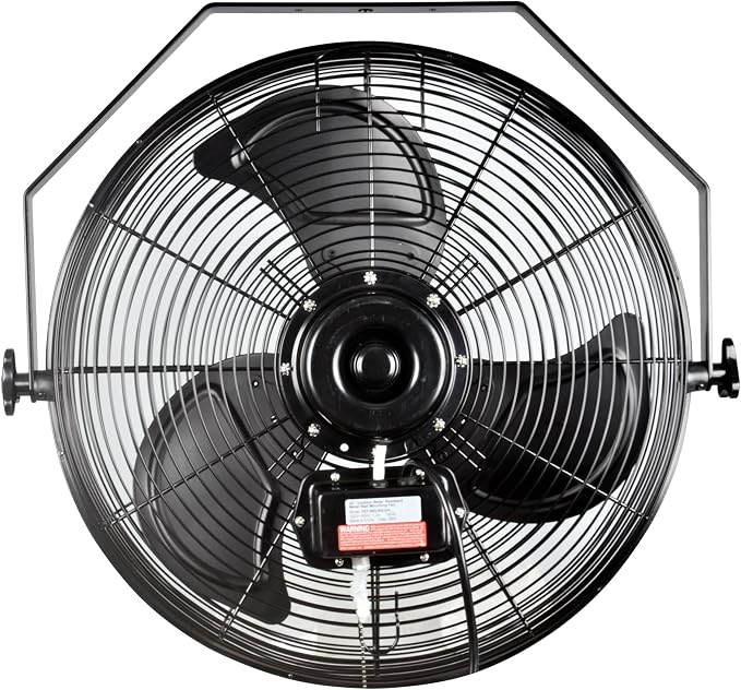 iLiving 20 Inch Industrial Wall Mount Fan, 4750 CFM High Velocity, Outdoor Rated, 3-Speed, UL Listed for Garage, Patio, Warehouse, Barn, and Commercial Use