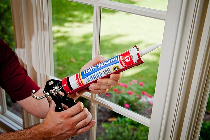 Red Devil 3989 9" Extreme Duty Caulk Gun - Thrust Ratio 26:1 & 0826 100% Silicone Sealant, Clear