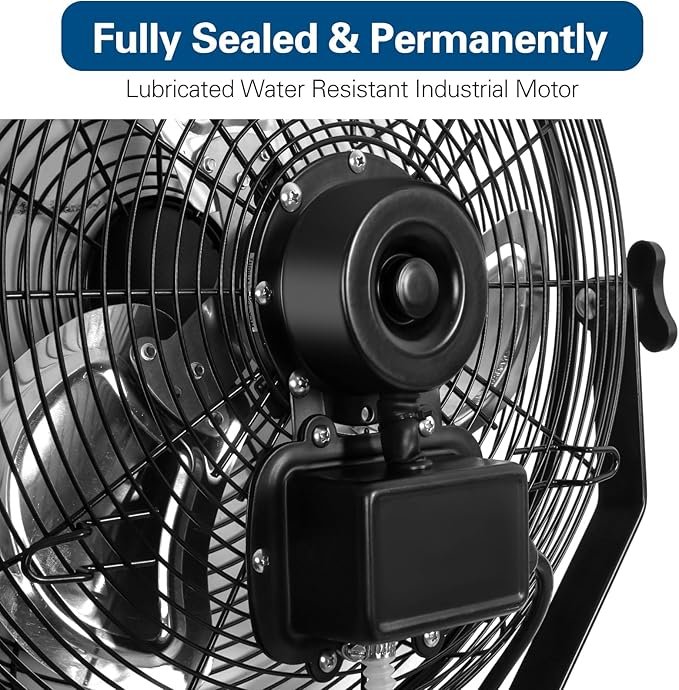 BILT HARD 3000 CFM 14 in. Outdoor Wall Mount Fan, 3-Speed Waterproof Wall Fan Industrial Grade High Velocity Outdoor Fans for Patio, Commercial, Garage, and Gazebo Use- ETL Listed, 2 Pack