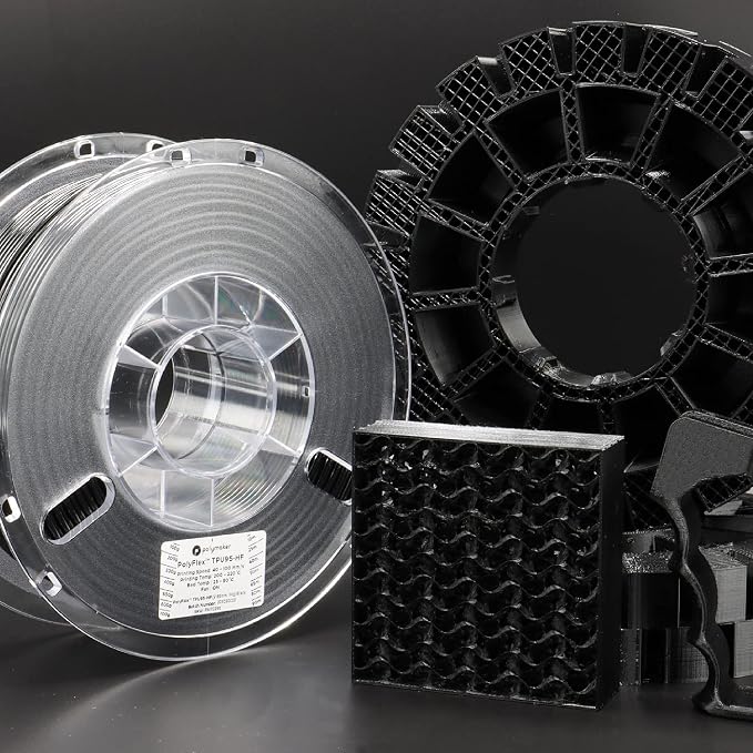 Polymaker High Flow TPU Filament 1.75mm White, Shore 95A Flexible Filament 1.75mm1kg - PolyFlex TPU95-HF 3D Printing TPU Filament 1.75mm Soft Flexible Filament