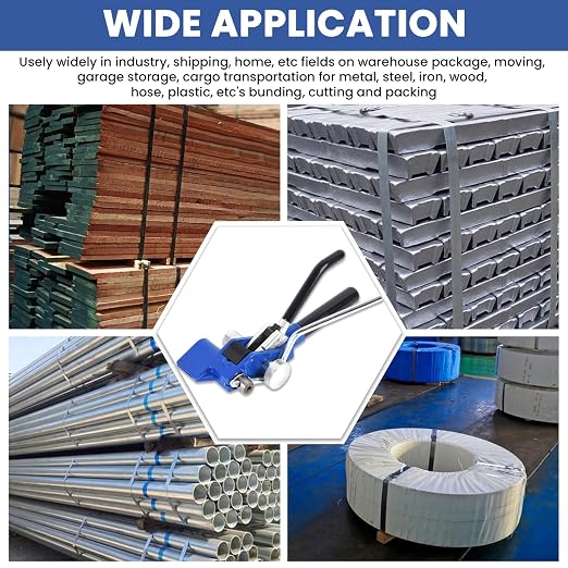 Steel Banding Tool Strapping Tensioner - Tensioner & Crimper & Cutter, Stainless Steel Banding Ratchet Tensioner for 3/4" Stainless Banding, Multi-Functional Strapping Tools for Heavy Duty Package