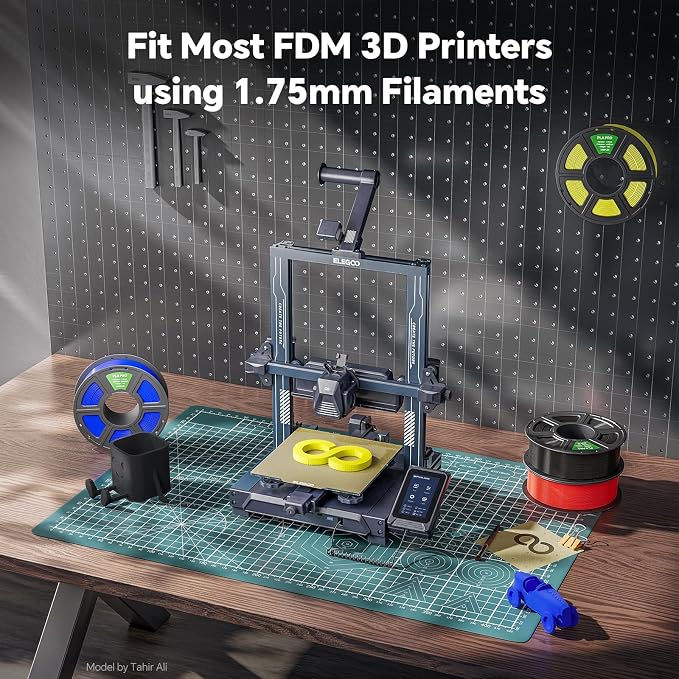 PLA PRO Filament 1.75mm, Stronger Toughness 3D Printer Filament 4KG, PLA Filament Dimensional Accuracy +/- 0.02 mm, Neatly Wound, Fits Most FDM 3D Printer, Black White Beige Braun