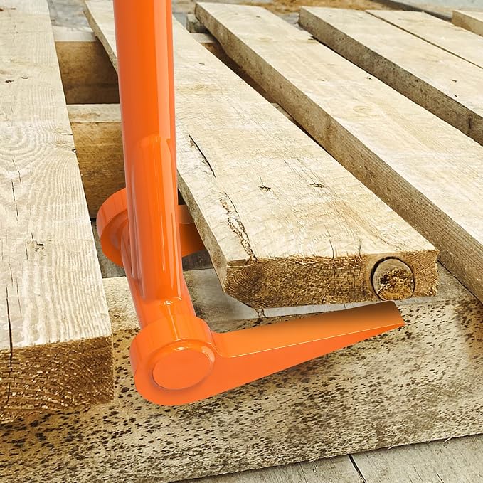 Insaga Pallet Buster 48" Thick 3mm Handle Deck Board Removal Tool, Fully Welded Pallet Tool Deck Pry Bar, All Steel Deck Removal Tool with Non-Slip Grip, One Piece Handle
