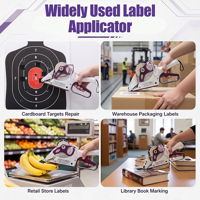 Target Paster Tape Gun, Manual Applicator Label Applicator with 2 Rolls Square Target Pasters Hand Held Portable Sticker Labeler for Retail Store Warehouse Targets Repair Yh-30