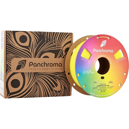 Polymaker Panchroma Luminous PLA Filament 1.75mm for 3D Printing, Yellow | Neatly Wound, Glow in the Dark PLA 1kg, Easy Print & Smooth Feeding, Compatible with Bambu Lab & Most 3D Printers