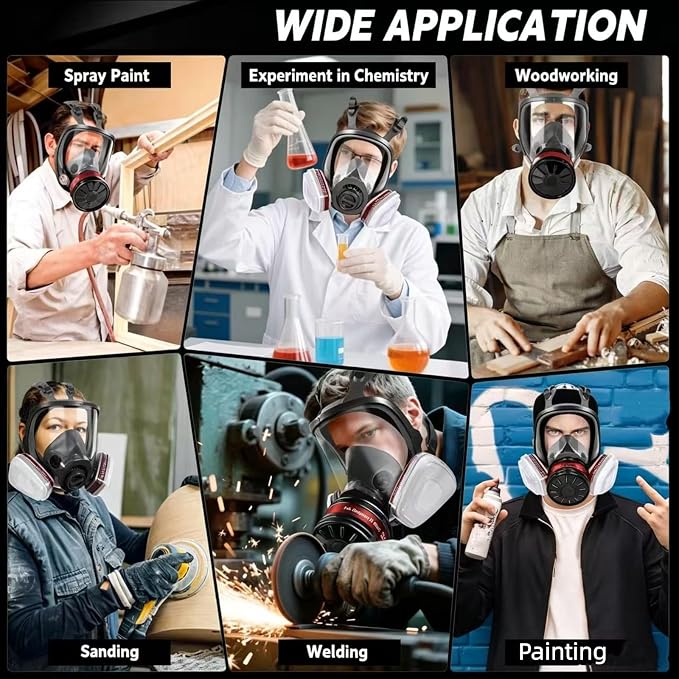 Gas Mask for Chemical, Full Face Respirator for Spray Paint