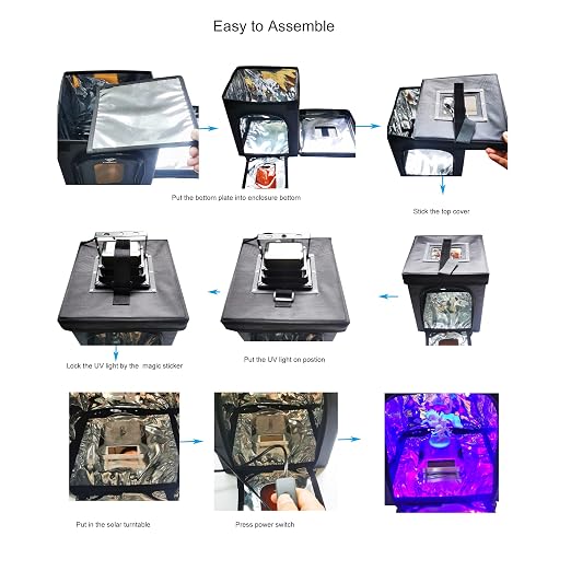 3D Printer Resin Curing Station DIY Curing Enclosure with UV Light UV Lamp Solar Turntable for 405nm UV Resin SLA DLP LCD 3D Printer Solidify Model