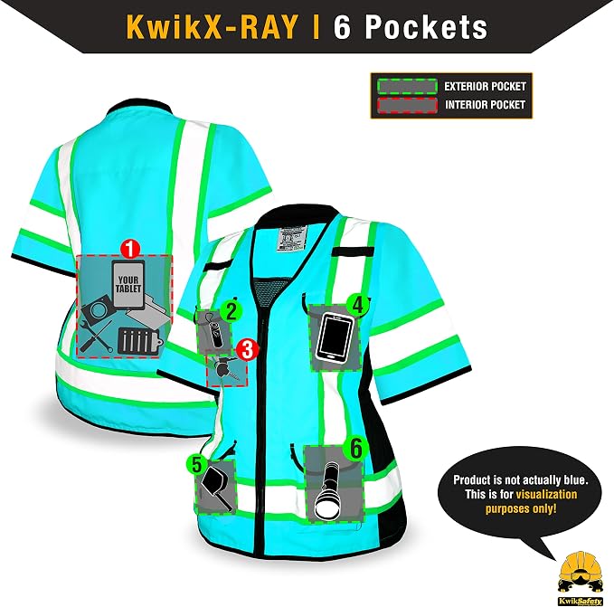 KwikSafety - Charlotte, NC - GODMOTHER Class 3 Safety Vest for Women - LOOSE FIT - ANSI OSHA Compliant Reflective Work Gear PPE/Orange XL