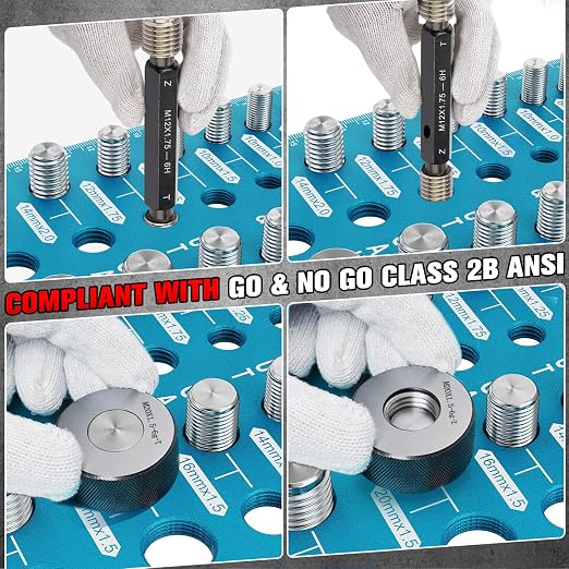 68 Nut and Bolt Thread Checker Standard and Metric,Bolt Size and Thread Gauge with 26 Standard & 26 Metric Bolt & 16 Drill Bit Gauge,Bolt Size Finder Bolt and Nut Identifier Gauge