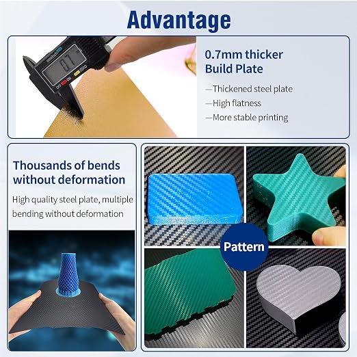 Upgraded Prusa XL PEI Build Plate Carbon Fiber Film PET Printed Bed Smooth and Textured Double Sides Platform Replacement 365x365mm for Prusa 3D Printer..