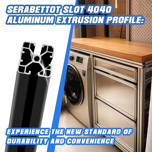 4040 T-Slot Extruded Aluminum Profile 400mm Black - Versatile and Durable Aluminum Extrusion, European Standard Aluminum Extrusion for All Your Construction and Design Needs(4 Pack)