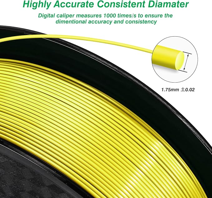 Kingroon PLA 3D Printer Filament,10 Rolls,Dimensional Accuracy +/- 0.02 mm, 1 kg Spool(2.2lbs), 1.75 mm,Red Blue Green Yellow Wood Orange Pink Purple Silver Skin