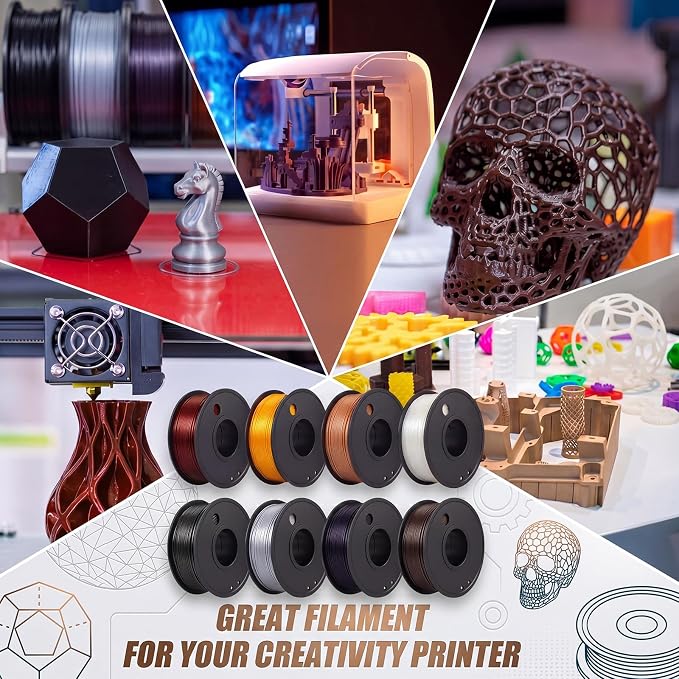 Pangda 3D Printer Filament Bundle 1.75mm Multicolor Matte or Silk PLA Filament 3D Printing Material for Halloween Thanksgiving Day Christmas Easter Holiday Crafting Decorations (Industrial Color)
