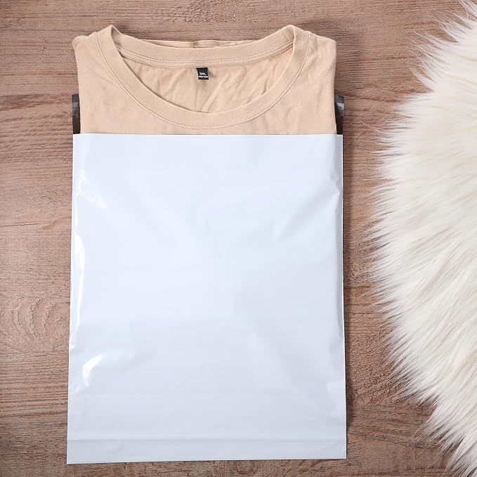 Outus 240 Pcs Poly Mailers Variety Size Pack Mailing Shipping Bags Assorted Sizes Shipping Envelopes Self Adhesive Waterproof and Tear Proof Packaging Bags for Clothing Book Gift(White,6 Sizes)