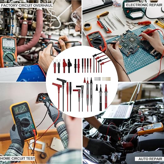 29PCS Multimeter Test Leads Kit with Alligator Clips, Banana Plug Test Leads and Test Probes 1000V 10A CAT III for Fluke/KAIWEETS/INNOVA Multimeter/Voltmeter/Clamp Metert