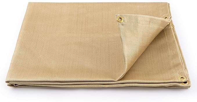 YESWELDER Heavy Duty Fiberglass Welding Blanket,2 Pack 4 x 6ft Fireproof Insulation Blanket,1/3”(8mm) Thickened Weld Cover with Grommets,Thermal Resistant Insulation Welding Curtain Mat Grill