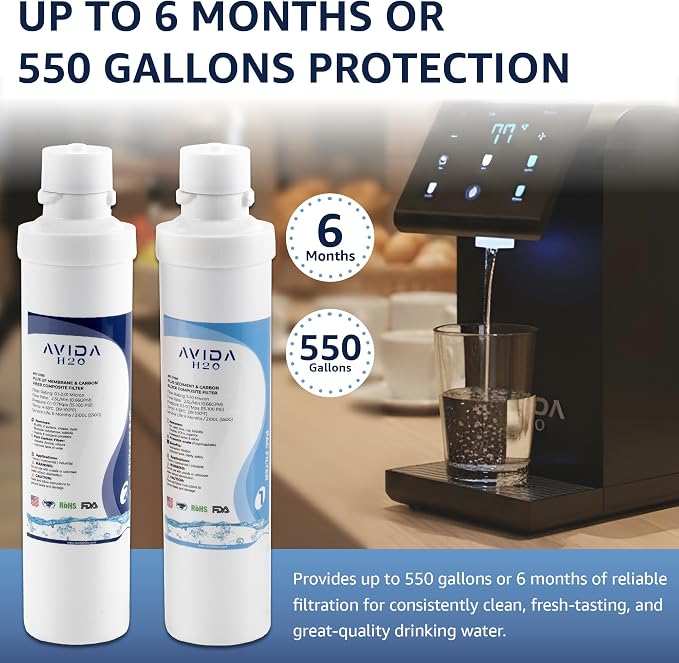 4-Stage Filtration Ultra Water Filter Replacement Cartridges – 2 Pack (PAC + UF & ACF) – 0.01 Micron Ultrafiltration + Activated Carbon – Reduces Chlorine for Better-Tasting Drinking Water