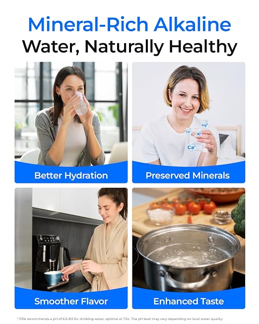 Waterdrop G5P700A-PRO-CF Filter, Replacement for G5P700A-PRO RO System | 6-Month Lifetime, Alkaline Minerals, NSF/ANSI 58 & 372 Certified, Easy and Quick Filter Replacement, Under-Sink RO Filter