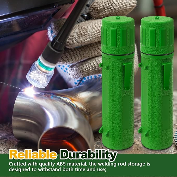 Zonon 4 Pcs Welding Rod Storage Tube 14 Inch Electrode Welding Rod Holder Container Airproof and Waterproof for Canister(Green)