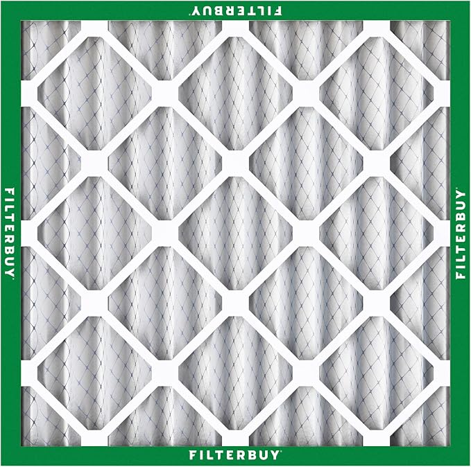 Filterbuy 10x10x2 Air Filter MERV 8 Essential Dust & Allergy Defense (4-Pack), Electrostatic Pleated HVAC AC Furnace Filters Replacement, Made in USA (Actual Size: 9.50 x 9.50 x 1.75)