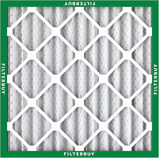 Filterbuy 20x20x2 Air Filter MERV 8 Essential Dust & Allergy Defense (2-Pack), Electrostatic Pleated HVAC AC Furnace Filters Replacement, Made in USA (Actual Size: 19.50 x 19.50 x 1.75)