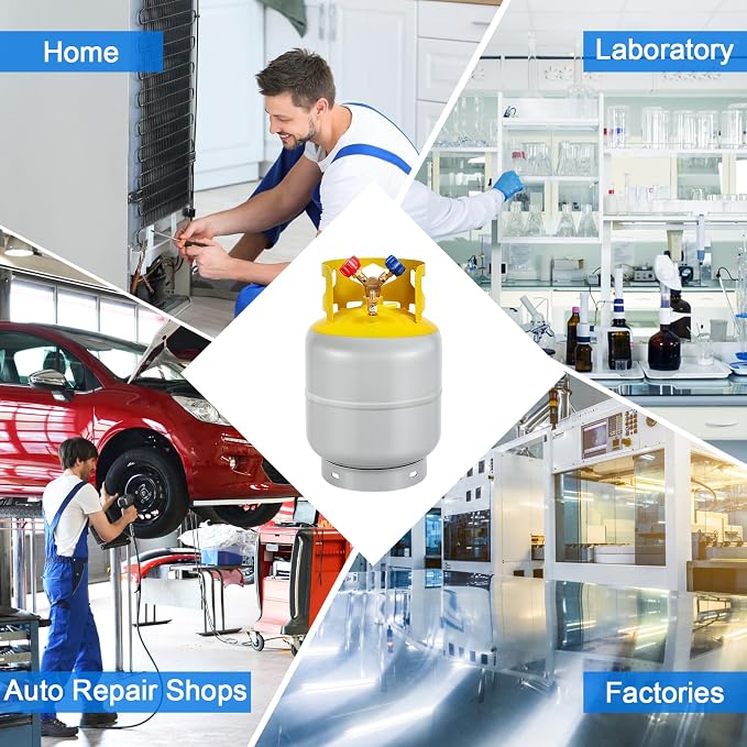 50 LB Refrigerant Recovery Tank for R12, R22, R134A, R410A Refrigerant with 1/4 SAE Y-Valve Liquid/Vapor Reclaim Tank AC Freon Recovery Tank Refrigerant Recovery Cylinder Tank Reusable
