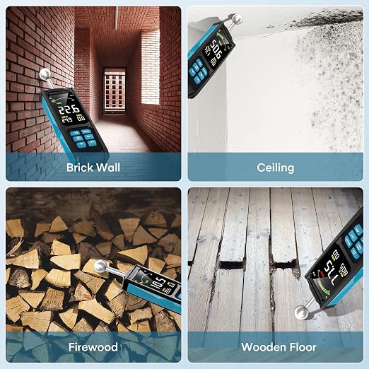 DURFICST Pinless Moisture Meter, Moisture Reader for Plaster Walls, Masonry, Concrete, Drywall, Wood